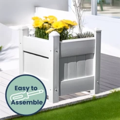 Vinyl Planter Box - 16" White -The Birdhouse Chick 16 White Vinyl Planter Box 10