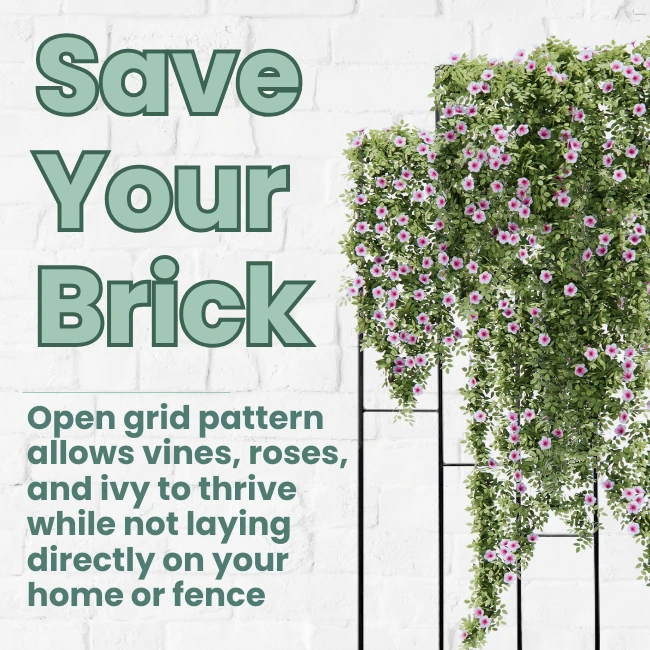 64'' Contemporary Matte Black Steel Trellis โ Staggered Geometric Rectangular Garden Support 5 64'' Contemporary Matte Black Steel Trellis โ Staggered Geometric Rectangular Garden Support - Image 3