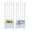 80" White Planter Trellis Set -The Birdhouse Chick 80 White Planter Trellises Set