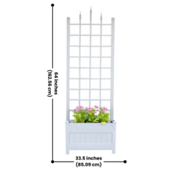 80" White Planter Trellis Set -The Birdhouse Chick 80 White Planter Trellises Set 2