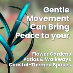 Marshall 87" Caribbean Blue & Emerald Green Kinetic Cheyenne Wind Spinner - Dual-Level Garden Whirligig -The Birdhouse Chick 87 Caribbean Blue Kinetic Wind Spinner 3 f4b07f6c c9ec 4137 b01f e691eac0a2bd