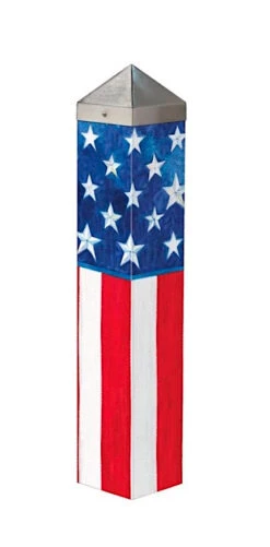 20-Inch Decorative Vinyl Art Poles – Colorful 4-Sided Garden Landscape Posts -The Birdhouse Chick Americana Art Pole