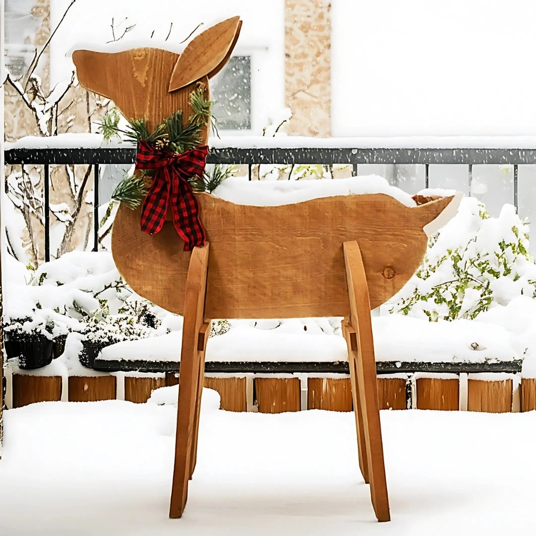 Amish-Made Wooden Doe Statue - Handmade Christmas Decoration 4 Amish-Made Wooden Doe Statue - Handmade Christmas Decoration - Image 2