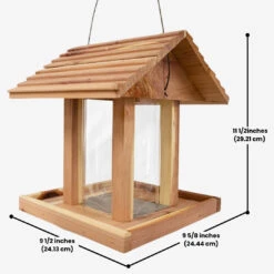 Handmade Amish Cedar Hopper Feeder – Seed Cylinder Design 8 Handmade Amish Cedar Hopper Feeder – Seed Cylinder Design -The Birdhouse Chick Amish Made Cedar Hopper Feeder with Seed Cylinder Durable and Natural Design 2