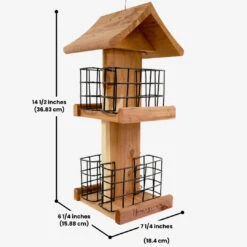 Amish Made Cedar Quad Suet Cake Tower – Premium Outdoor Feeder For Birds 8 Amish Made Cedar Quad Suet Cake Tower – Premium Outdoor Feeder For Birds -The Birdhouse Chick Amish Made Cedar Quad Suet Cake Tower Premium Outdoor Feeder for Birds 2