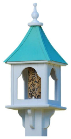 Copper Roof Bird Feeder - Square 28x10 9 Copper Roof Bird Feeder - Square 28x10 -The Birdhouse Chick BF 10 SQ PC