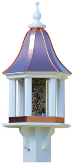 Copper Roof Bird Feeder Column Style - 28x12 9 Copper Roof Bird Feeder Column Style - 28x12 -The Birdhouse Chick BF12 BC COLUMNS