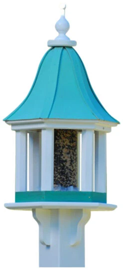 Copper Roof Bird Feeder Column Style - 28x12 8 Copper Roof Bird Feeder Column Style - 28x12 -The Birdhouse Chick BF12 PC COLUMNS