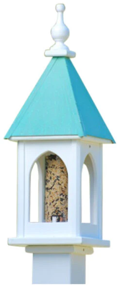 Copper Roof Bird Feeder Post-Mount - 28x8 9 Copper Roof Bird Feeder Post-Mount - 28x8 -The Birdhouse Chick BF8 PC