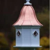 Octagon Copper Roof Birdhouse 34-inch Tall - White Vinyl 4-Compartment Dovecote with Copper Portals 1 Octagon Copper Roof Birdhouse 34-inch Tall - White Vinyl 4-Compartment Dovecote with Copper Portals -The Birdhouse Chick BH14 4CP BC BELL