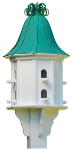 Copper Roof Dovecote Birdhouse 36x14 Ribbon Detail- 8 Perches -The Birdhouse Chick BH14 8 PC CURLY