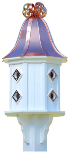 Copper Roof Dovecote Birdhouse 36x14 Ribbon Detail- 8 Portals -The Birdhouse Chick BH14 8CP BC CURLY
