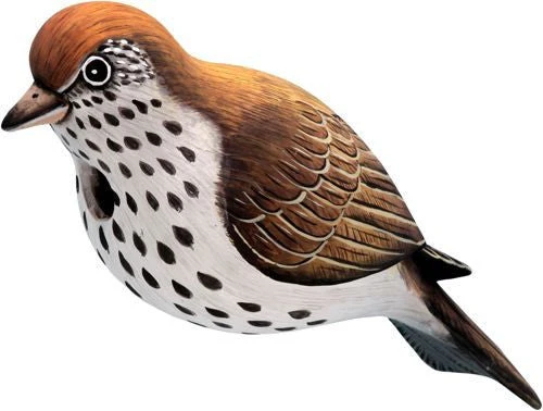 Hermit Thrush Wooden Birdhouse 3 Hermit Thrush Wooden Birdhouse