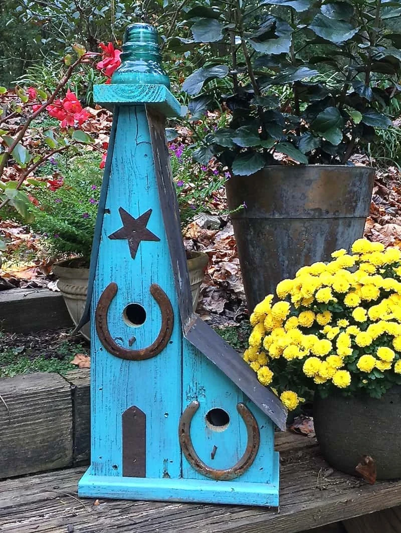 Barn Wood Birdhouse- Vintage Insulator Series 4 Barn Wood Birdhouse- Vintage Insulator Series - Image 2