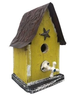 Barn Wood & Tin Rustic Birdhouses 22 Barn Wood & Tin Rustic Birdhouses -The Birdhouse Chick Barn wood ructic Birdhouse Yellow