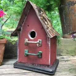 Barn Wood & Tin Rustic Birdhouses 20 Barn Wood & Tin Rustic Birdhouses -The Birdhouse Chick Barnwood birdhouse red