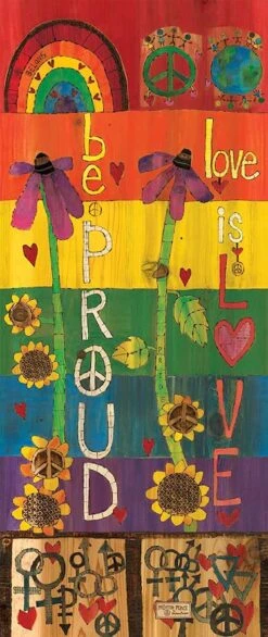 Be Proud Art Pole – 40 Inch Love is Love Rainbow Garden Stake Decor -The Birdhouse Chick Be Proud Art Pole Detail