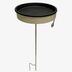 Beige Erva Heated Bird Bath With Pole For Cold Weather