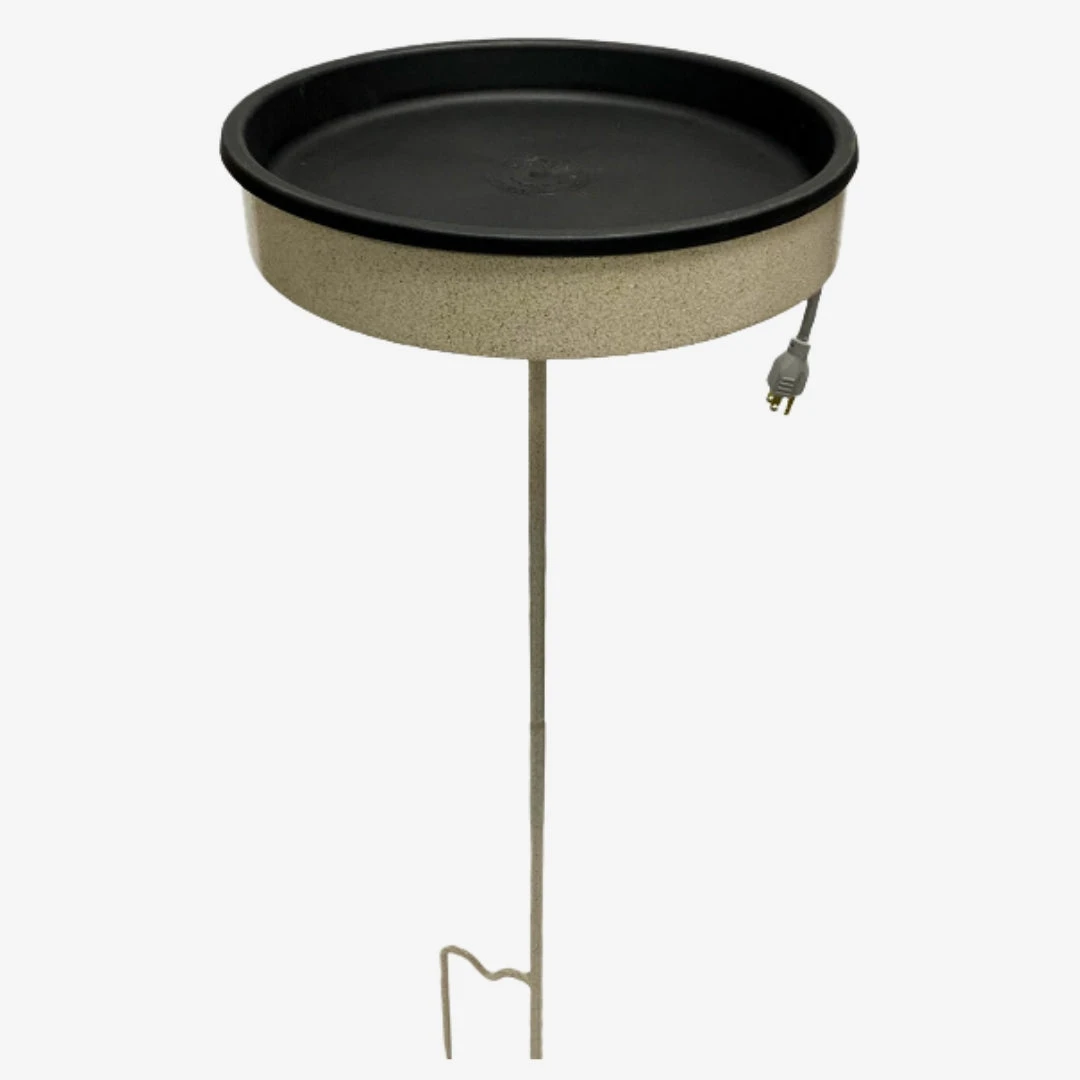 Beige Erva Heated Bird Bath With Pole For Cold Weather 3 Beige Erva Heated Bird Bath With Pole For Cold Weather