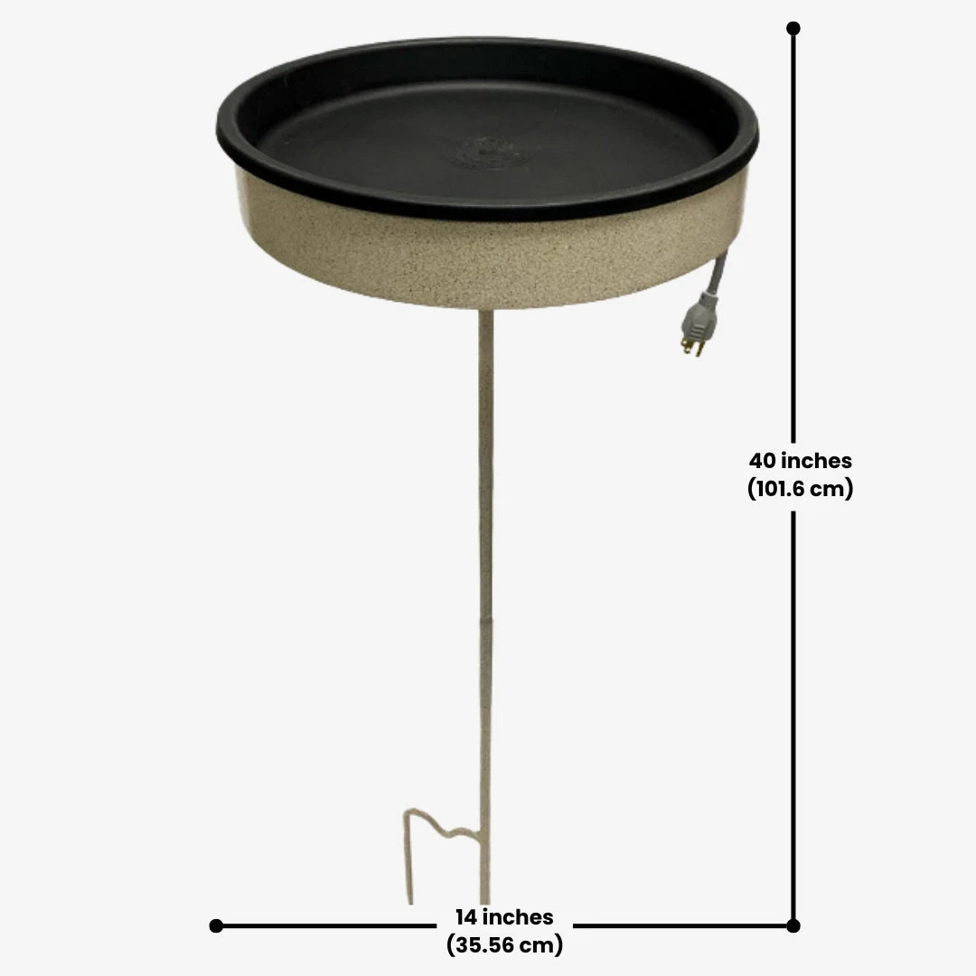 Beige Erva Heated Bird Bath With Pole For Cold Weather 5 Beige Erva Heated Bird Bath With Pole For Cold Weather - Image 3