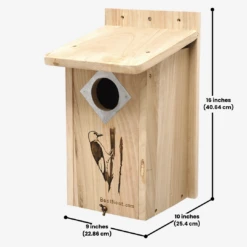 BestNest Classic Natural Wood Three-Woodpecker House with Metal Predator Guard 11 BestNest Classic Natural Wood Three-Woodpecker House with Metal Predator Guard -The Birdhouse Chick BestNest Three Woodpecker House Ideal for Woodpecker Species 2