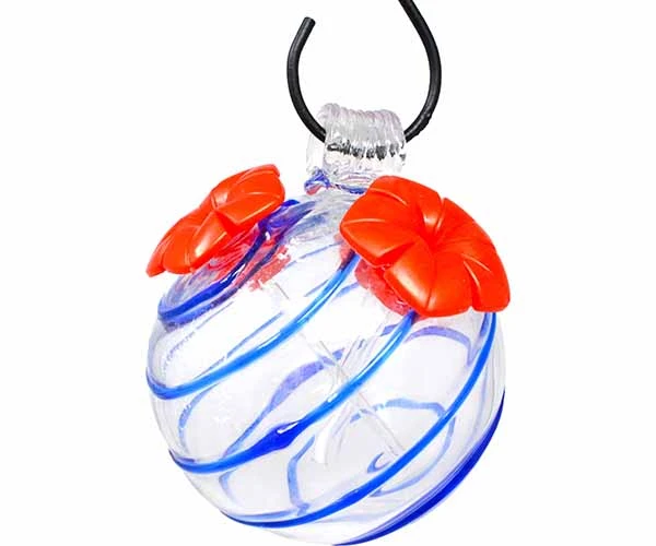 Glass Swirl Hummingbird Feeder 4 Glass Swirl Hummingbird Feeder - Image 2
