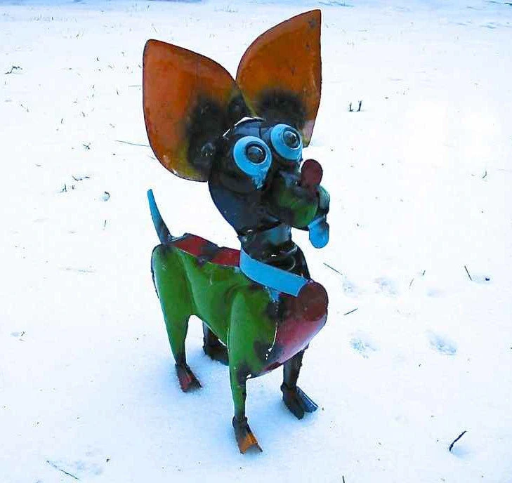 Handcrafted Recycled Metal Chihuahua Yard Sculpture – Vibrant Mexican Folk Art Garden Statue 3 Handcrafted Recycled Metal Chihuahua Yard Sculpture – Vibrant Mexican Folk Art Garden Statue