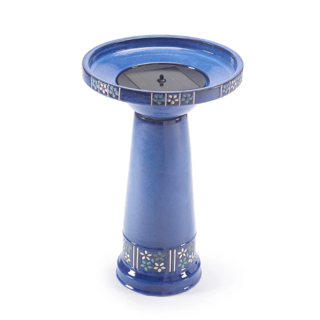 Cobalt Bloom Solar Birdbath 4 Cobalt Bloom Solar Birdbath - Image 2