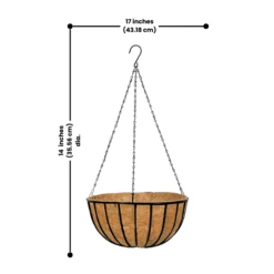 Coco Liner Hanging Planter -The Birdhouse Chick Coco Liner Hanging Planter Measurement