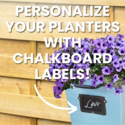 ColorPop Garden Wall Planters -The Birdhouse Chick ColorPop Garden Wall Planter with Purple Flowers and Chalkboard Label