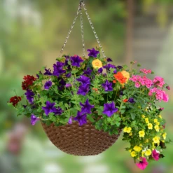 Rustic Weave Hanging Flower Planter