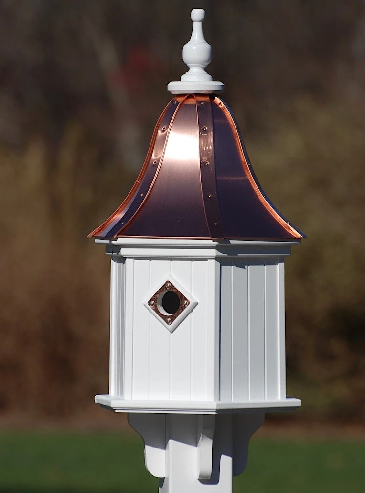 Copper Roof Birdhouse 28x12- 3 Portals 3 Copper Roof Birdhouse 28x12- 3 Portals