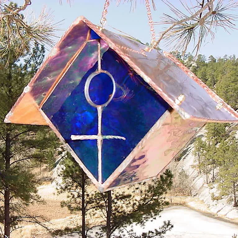 Copper-Stained Glass Birdhouse 5 Copper-Stained Glass Birdhouse - Image 3