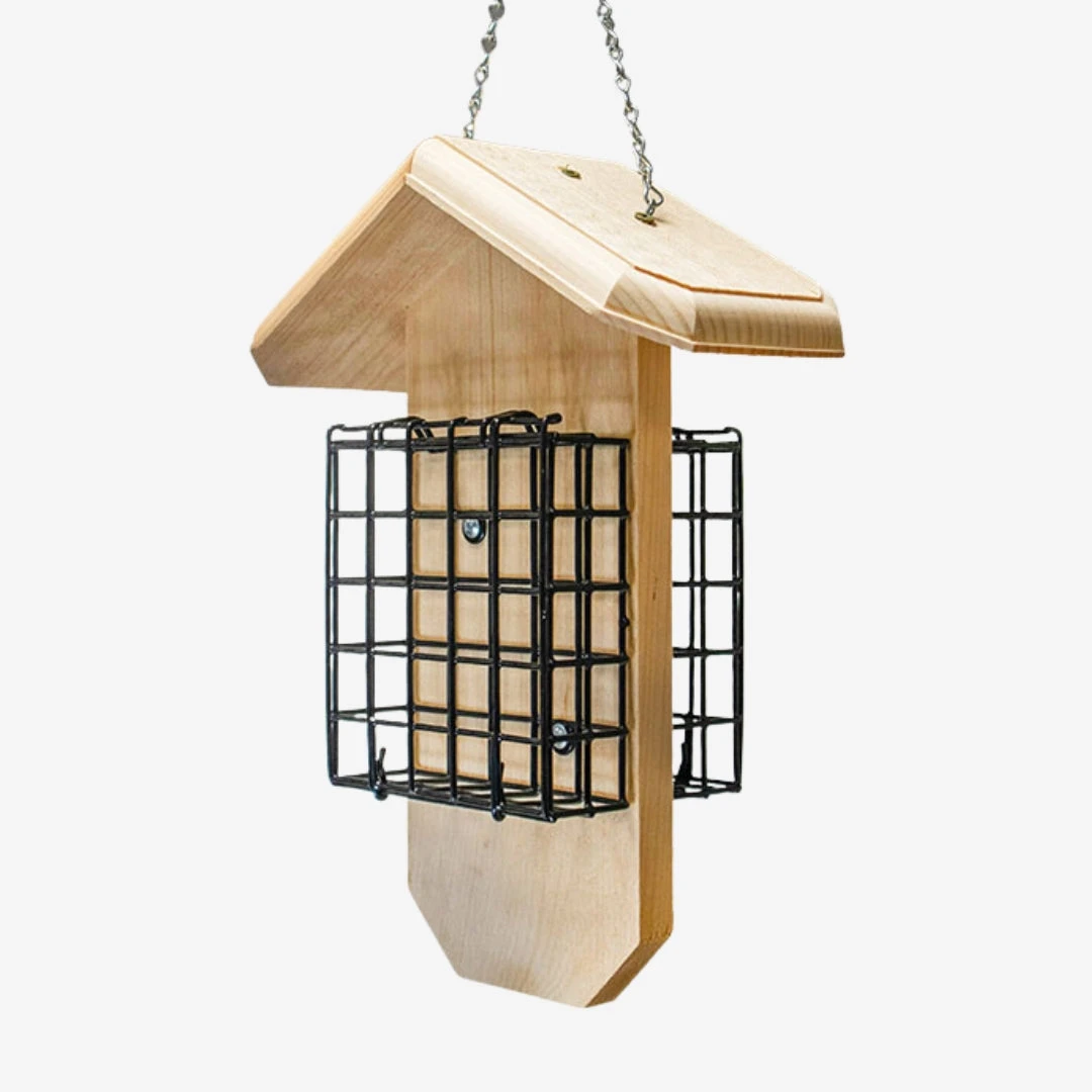 Coveside Dual Suet Cage Feeder β Large Capacity Window Mounted Pine Bird Feeder 4 Coveside Dual Suet Cage Feeder β Large Capacity Window Mounted Pine Bird Feeder - Image 2