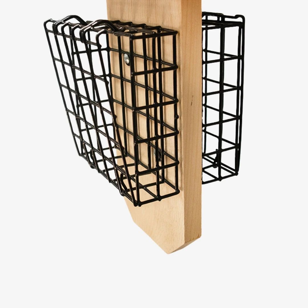 Coveside Dual Suet Cage Feeder β Large Capacity Window Mounted Pine Bird Feeder 6 Coveside Dual Suet Cage Feeder β Large Capacity Window Mounted Pine Bird Feeder - Image 4