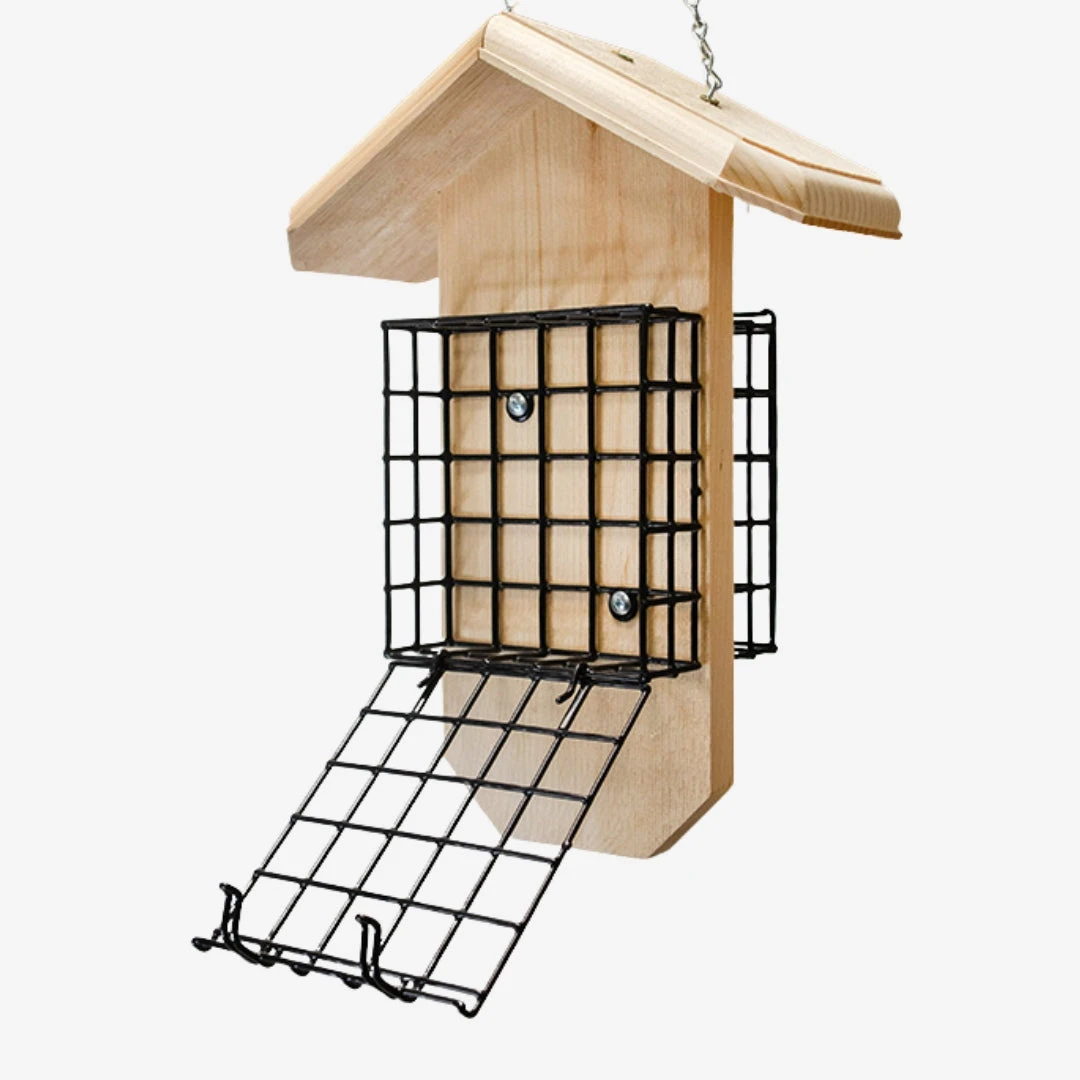 Coveside Dual Suet Cage Feeder β Large Capacity Window Mounted Pine Bird Feeder 3 Coveside Dual Suet Cage Feeder β Large Capacity Window Mounted Pine Bird Feeder