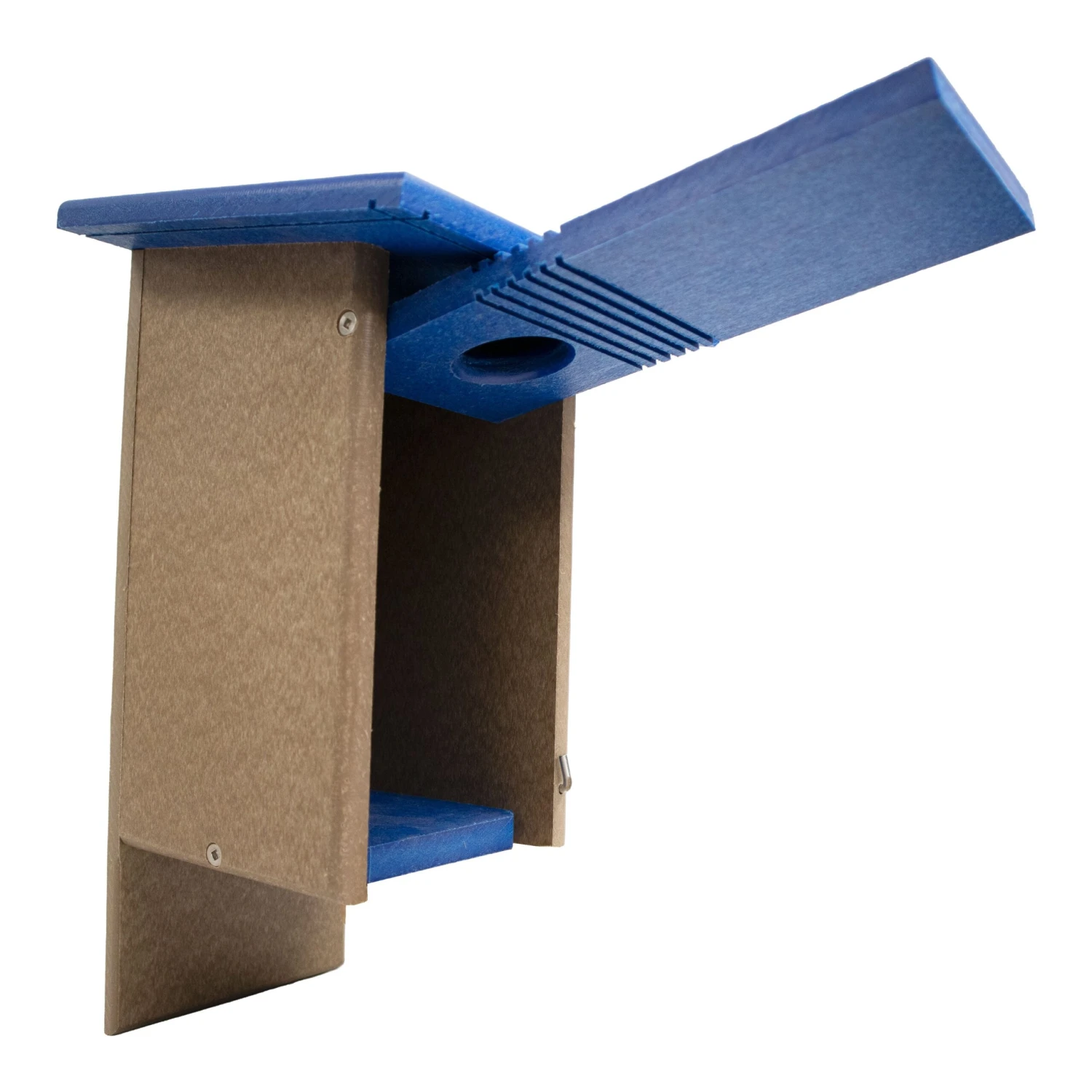 Gilbertson Bluebird Bungalow – Blue and Weatheredwood Poly-Wood Easy-Clean Birdhouse 7 Gilbertson Bluebird Bungalow – Blue and Weatheredwood Poly-Wood Easy-Clean Birdhouse - Image 5