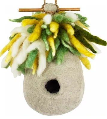 Felted Wool Birdhouse-Hermit Hut 3 Felted Wool Birdhouse-Hermit Hut