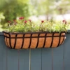 Deck Railing Wrought Planter -The Birdhouse Chick Deck Railing Wrought Planter on Fence