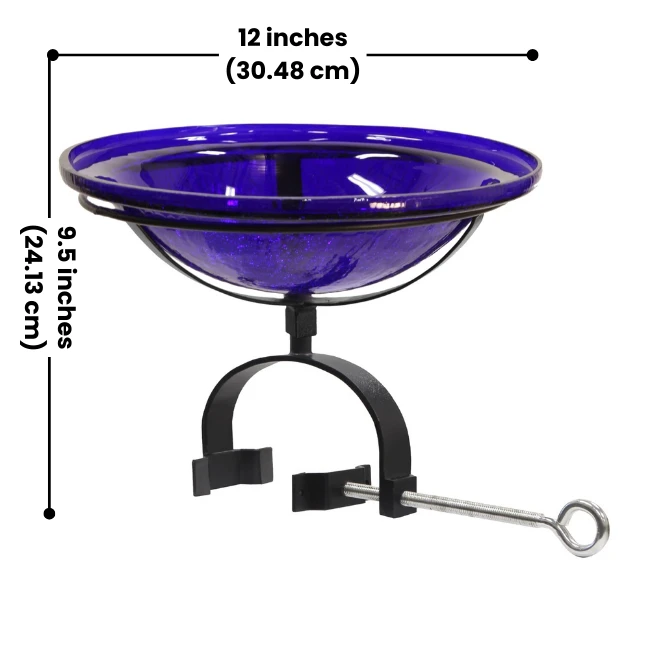 Solar Deck Mount Glass Birdbath 7 Solar Deck Mount Glass Birdbath - Image 5