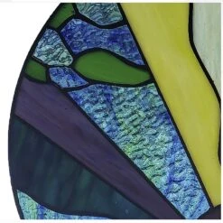 Earth Elements Stained Glass Panel -The Birdhouse Chick Earth Elements Stained Glass Panel detail 2