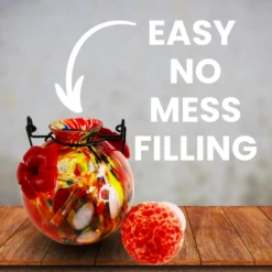 Solar Hummingbird Feeder - 16oz -The Birdhouse Chick Easy No Mess Filling Feature