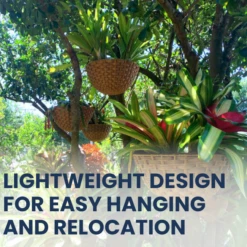 Resin Wicker Hanging Flower Basket -The Birdhouse Chick Easy to Hang Resin Wicker Flower Basket