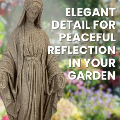Mother Mary Garden Statue -The Birdhouse Chick Elegant Mother Mary Garden Statue Close Up View