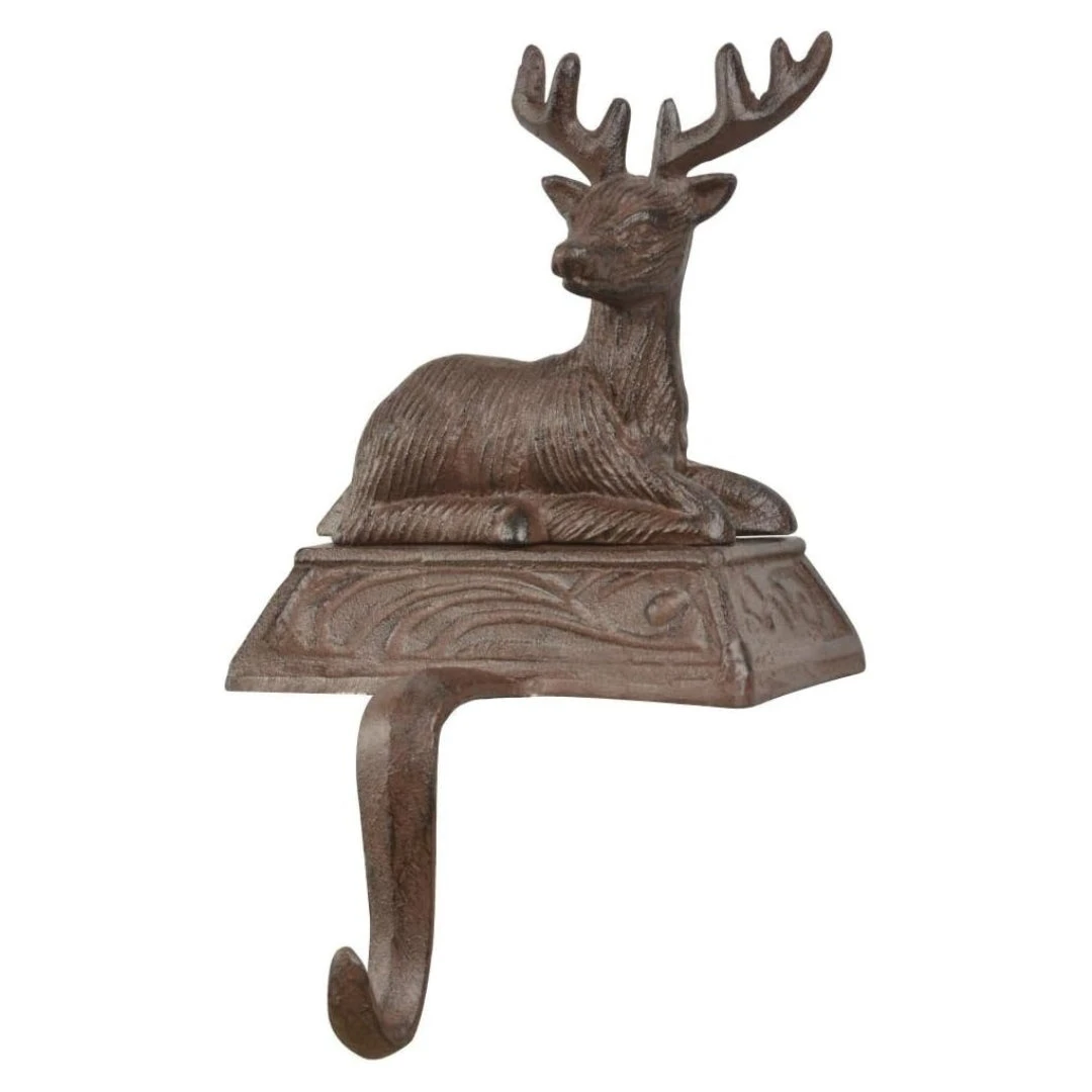 Esschert Design Cast Iron Standing Deer Stocking Hanger โ Rustic Brown Weighted Mantle Decor 3 Esschert Design Cast Iron Standing Deer Stocking Hanger โ Rustic Brown Weighted Mantle Decor