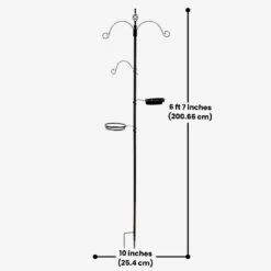 Essex 6'7" Black Bird Feeding Station Kit - Multi-Hook Garden Pole with Bird Bath and Mesh Tray 7 Essex 6'7" Black Bird Feeding Station Kit - Multi-Hook Garden Pole with Bird Bath and Mesh Tray -The Birdhouse Chick Essex 6ft7in Black Bird Feeding Station Kit Complete Set for Backyard Birdwatching 2