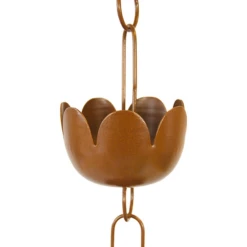 Floral Flow Rain Chain – Browned Copper 15 Floral Flow Rain Chain – Browned Copper -The Birdhouse Chick Floral Flow Rain Chain Browned Copper 7