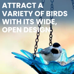 Flower Power Teal Glass Birdfeeder 10 Flower Power Teal Glass Birdfeeder -The Birdhouse Chick Flower Power Teal Glass Birdfeeder Hanging