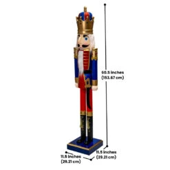Prime Retreat 60.5-Inch Giant Nutcracker King Statue - Regal Red & Blue Hand-Painted Wooden Holiday Decor 9 Prime Retreat 60.5-Inch Giant Nutcracker King Statue - Regal Red & Blue Hand-Painted Wooden Holiday Decor -The Birdhouse Chick Giant Nutcracker King Statue Festive Decor by Prime Retreat 3