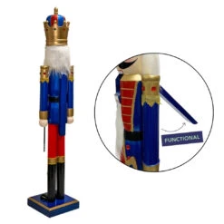 Prime Retreat 60.5-Inch Giant Nutcracker King Statue - Regal Red & Blue Hand-Painted Wooden Holiday Decor 10 Prime Retreat 60.5-Inch Giant Nutcracker King Statue - Regal Red & Blue Hand-Painted Wooden Holiday Decor -The Birdhouse Chick Giant Nutcracker King Statue Festive Decor by Prime Retreat 4